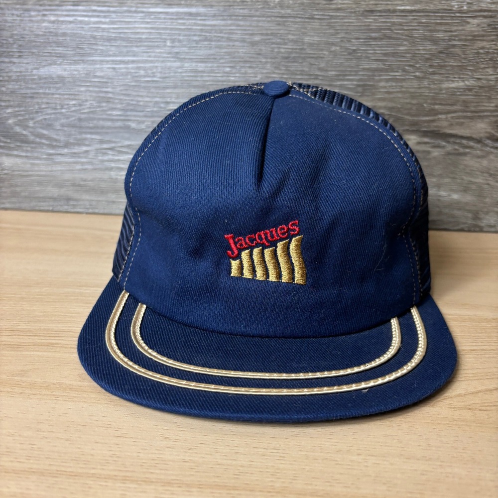 Vintage Jacques Hat Cap Snap Back Blue Trucker Swingster
